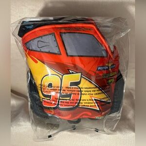 Lighting McQueen Halloween toddler kids costume wearing Backpack with hat